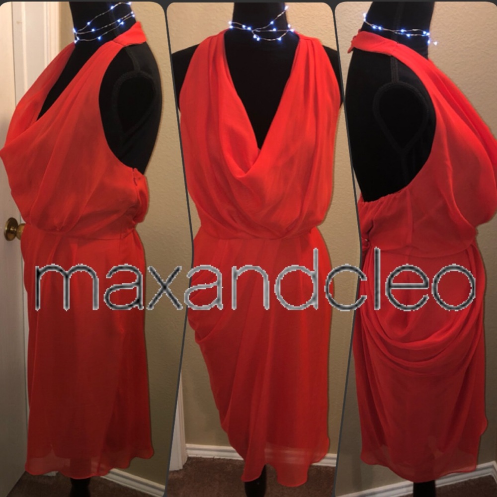 ๐๐MAX & CLEO Cami Halter Chiffon Dress Sz 8 - Picture 1 of 8